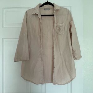 Cotton Natural Light‎ Pink Button-Up Shirt Size Medium.